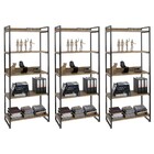 Kit 3 Estantes Livreiro Prisma Estilo Industrial 80cm 5 Prate