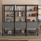 Kit 3 Estantes Multiuso Alta 4 Prateleiras 1 Porta 166cmx189c