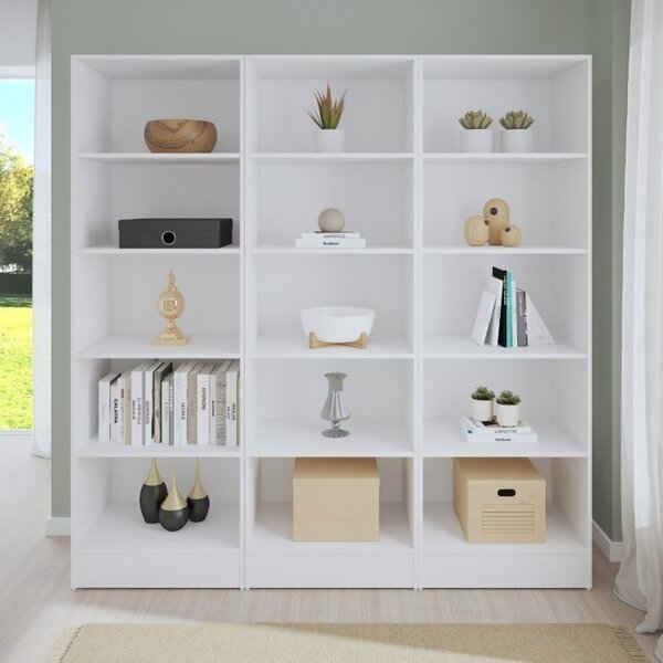 Kit 3 Estantes Para Livros 5 Prateleiras 177cmx156cm Charge E