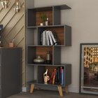 Kit 3 Estantes Para Livros Caracas 4 Nichos Grafite/nogal