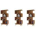 Kit 3 Estantes Para Livros Caracas 4 Nichos Nogal