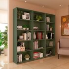 Kit 3 Estantes Para Livros Com 5 Prateleiras 180cmx60cm Menta