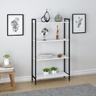 Kit 3 Estantes Para Livros Industrial Aço 4 Prateleiras 146cm