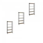 Kit 3 Estantes Para Livros Industrial Aço 5 Prateleiras 187cm