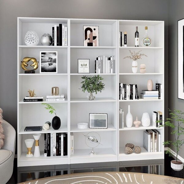 Kit 3 Estantes Para Livros Multiuso 5 Nichos 175cmx156cm Mont