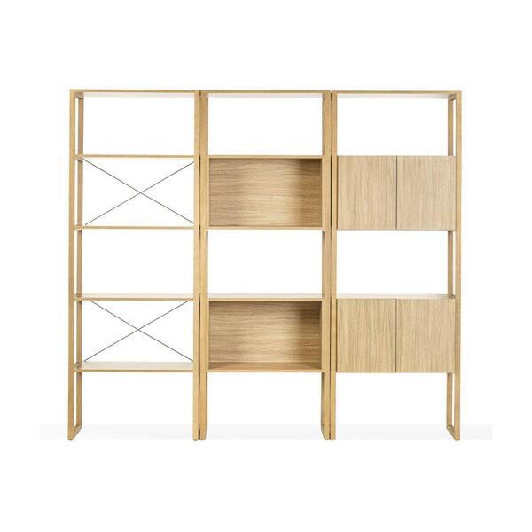 Kit 3 Estantes Quadra 10 Nichos - Natural