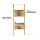 Kit 3 Estantes Quadra 4 Portas - Natural