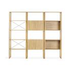 Kit 3 Estantes Quadra 4 Portas - Natural