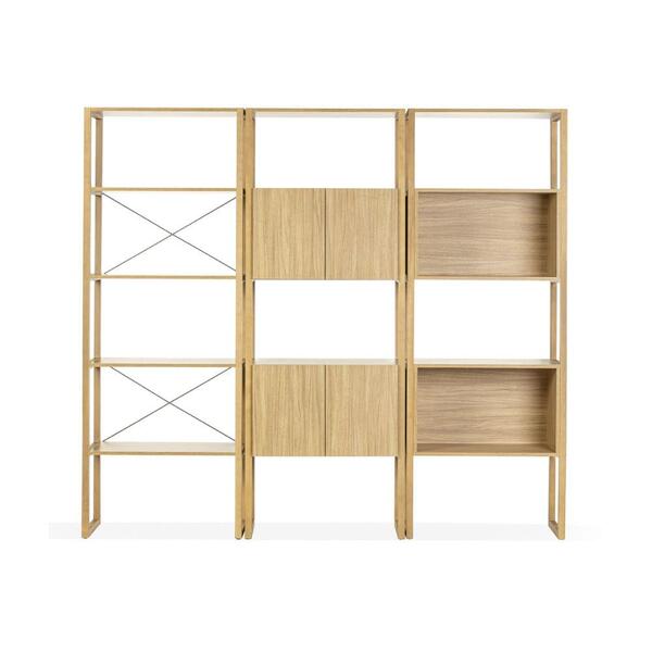Kit 3 Estantes Quadra 4 Portas - Natural