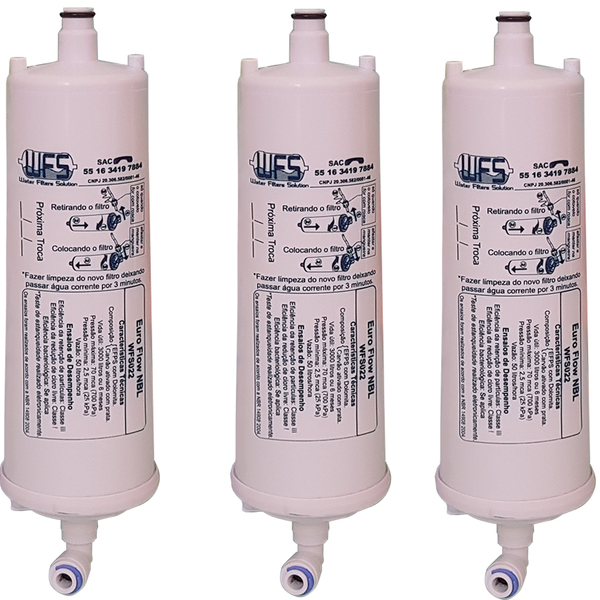 Kit 3 Filtro Refil Compatível Purificador Europa - Noblesse -