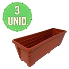 Kit 3 Floreiras De Chão 60cm Jardineiras P/ Plantas E Hortas