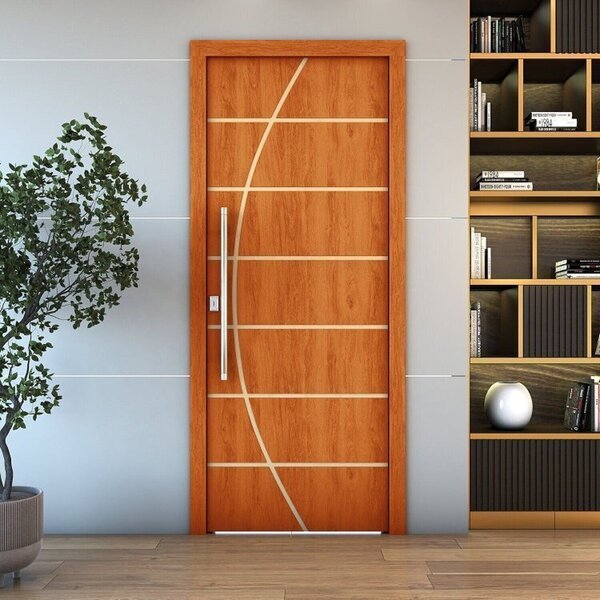 Kit 3 Folhas De Porta De Madeira Frisada 210x70cm Espessura 3