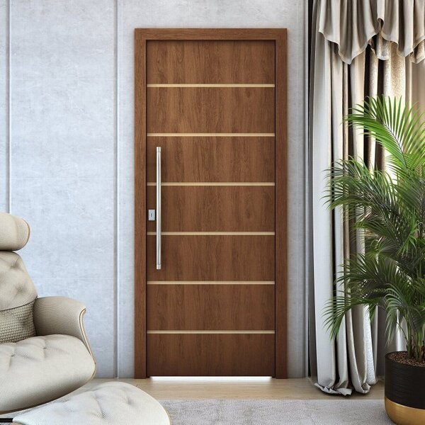 Kit 3 Folhas De Porta De Madeira Frisada 210x80cm Espessura 3