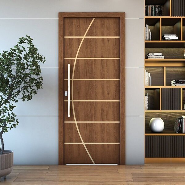 Kit 3 Folhas De Porta De Madeira Frisada 210x90 Espessura 3,5