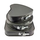 Kit 3 Forma Bolo Assadeira Com Fundo Removível Em Aço Carbono