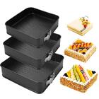 Kit 3 Forma Bolo Torta Fundo Removivel Assadeira Quadrada Ant