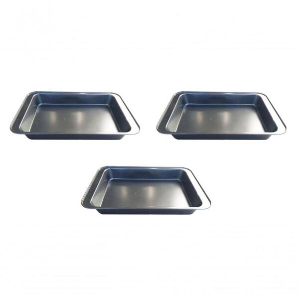 Kit 3 Formas Assadeiras Alta Antiaderente 37cm X 25cm Elite