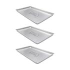 Kit - 3 Formas Assadeiras Lisa Estampada 0,6mm Pão Doce Alumí