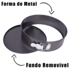 Kit 3 Formas Bolo Fundo Removível Antiaderente Confeitaria Ci