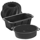 Kit 3 Formas De Silicone Para Bolo Pão Torta Redonda E Retang