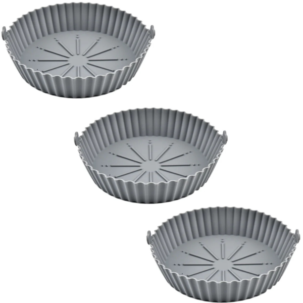 Kit 3 Formas Para Air Frye De Silicone Premium Reutilizavel