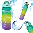 Kit 3 Garrafas De Água Motivacionais Squeeze Tie Dye 2 Litros