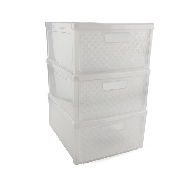 Kit 3 Gaveteiro Modular Empalhável Organizador Multiuso Ratta