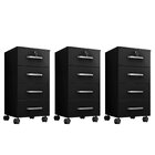 Kit 3 Gaveteiros Escritório Chave E Rodízios 4 Gavetas Gávea