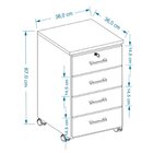 Kit 3 Gaveteiros Escritório Chave E Rodízios 4 Gavetas Gávea