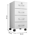 Kit 3 Gaveteiros Escritório Chave E Rodízios 4 Gavetas Gávea