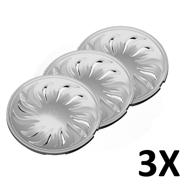 Kit 3 Grelha Abre/fecha Redonda Cromada Dn 100 Tigre