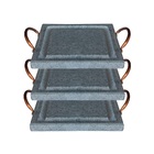 Kit 3 Grelha Para Carnes Servir Porção Pedra Sabão P 20x20cm