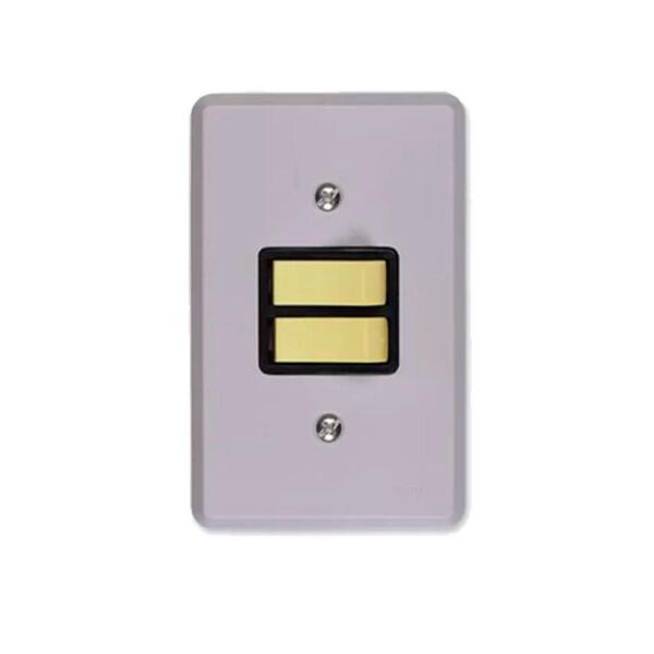 Kit 3 Interruptor Elétrico 2 Teclas Simples Com Placa Cinza | Leroy Merlin