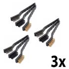 Kit 3 Jogo C/ 3 Escovas Aço Inox, Nylon E Latão