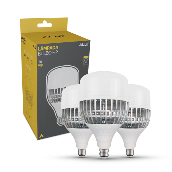 Kit 3 Lampada Led Bulbo Hp 150w 6500k Branco Frio E27 110v/22