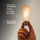 Kit 3 Lampada Led Pera Smart Wifi St64 6w Branco Quente/neutr
