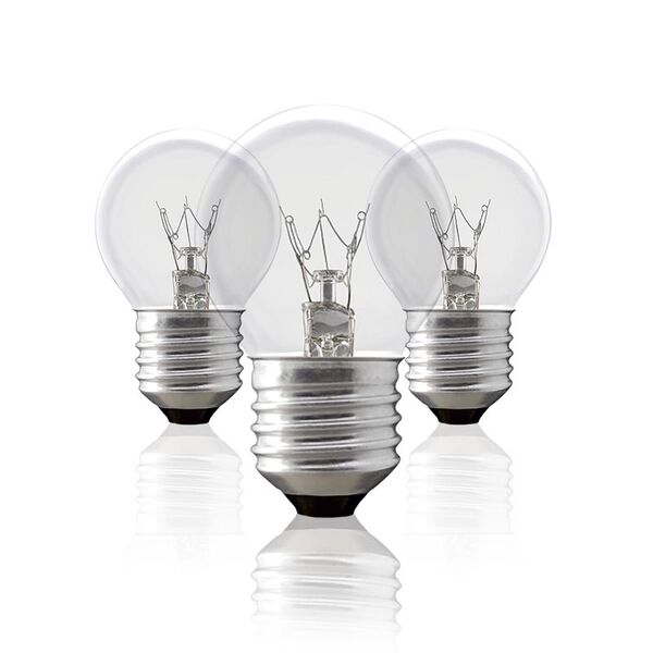 Kit 3 Lâmpadas Bolinha Bg-45 Clara E-27 40w 220v