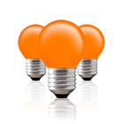 Kit 3 Lâmpadas Bolinha Bg-45 Laranja E-27 40w 220v