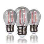 Kit 3 Lâmpadas Bolinha Filamento Led Vermelho Avt