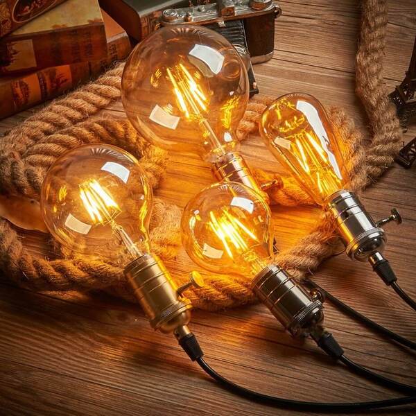 Kit 3 Lâmpadas De Filamento Led G125 Squirrel Cage 4w Bivolt