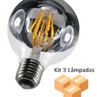 Kit 3 Lâmpadas De Filamento Led G95 Defletora 6w - Gmh