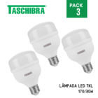Kit 3 Lâmpadas High Led Taschibra Tkl 170 / 30w E27 6500k