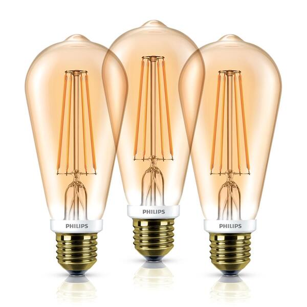 Kit 3 Lâmpadas Philips Led Filamento - Formato Sino, 7w