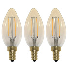 Kit 3 Lâmpadas Vela Led Filamento 2w 2200k Retrô Vintage Opus