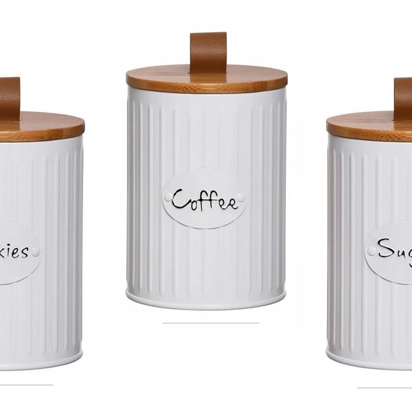 Kit 3 Latas Porta Condimentos Biscoito Café Açúcar Lisse Yoi