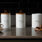 Kit 3 Latas Porta Condimentos Biscoito Café Açúcar Lisse Yoi