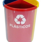 Kit 3 Lixeira 3 Divisões Para Coleta Seletiva Mix
