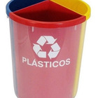 Kit 3 Lixeira 3 Divisões Para Coleta Seletiva Mix