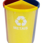 Kit 3 Lixeira 3 Divisões Para Coleta Seletiva Mix