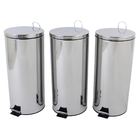Kit 3 Lixeiras Aço Inox De 30 Litros Healer